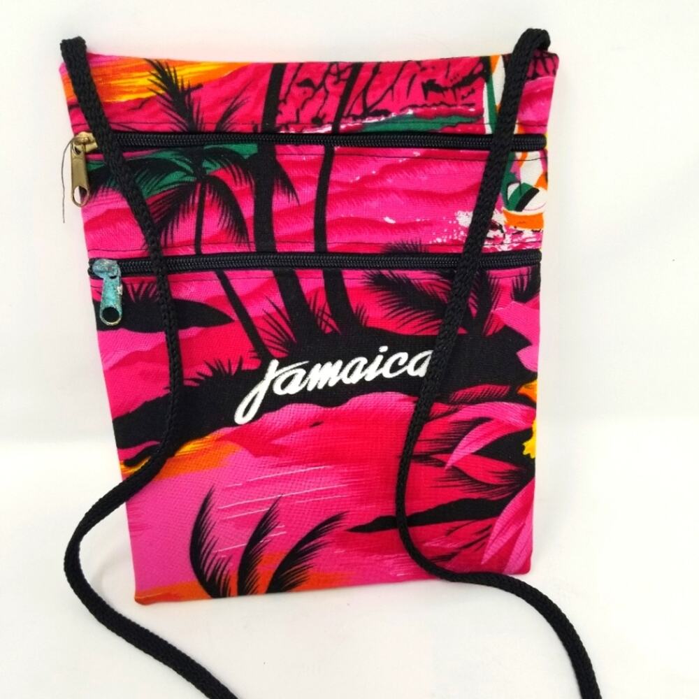 Jamaica Travel‎ Crossbody String Purse Two Zipper Close Pockets Purse Women's